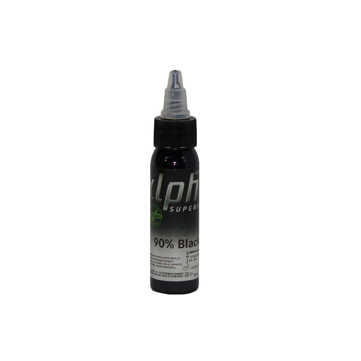 alpha SUPERFLUID 90% Black, 30 ml Tätowierfarbe