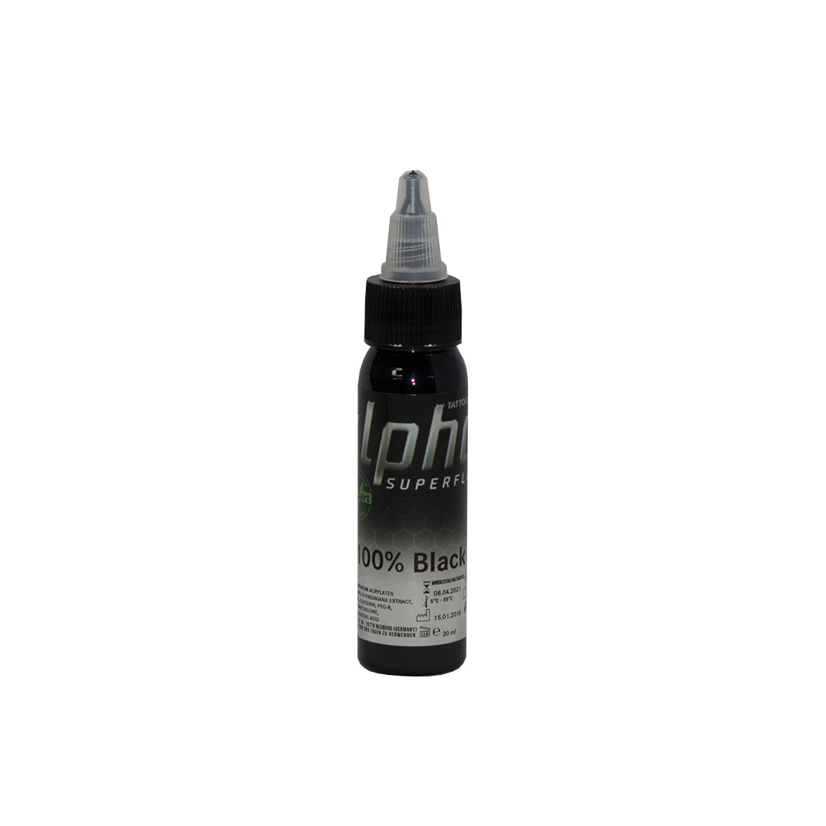 alpha SUPERFLUID 100% Black, 30 ml Tätowierfarbe