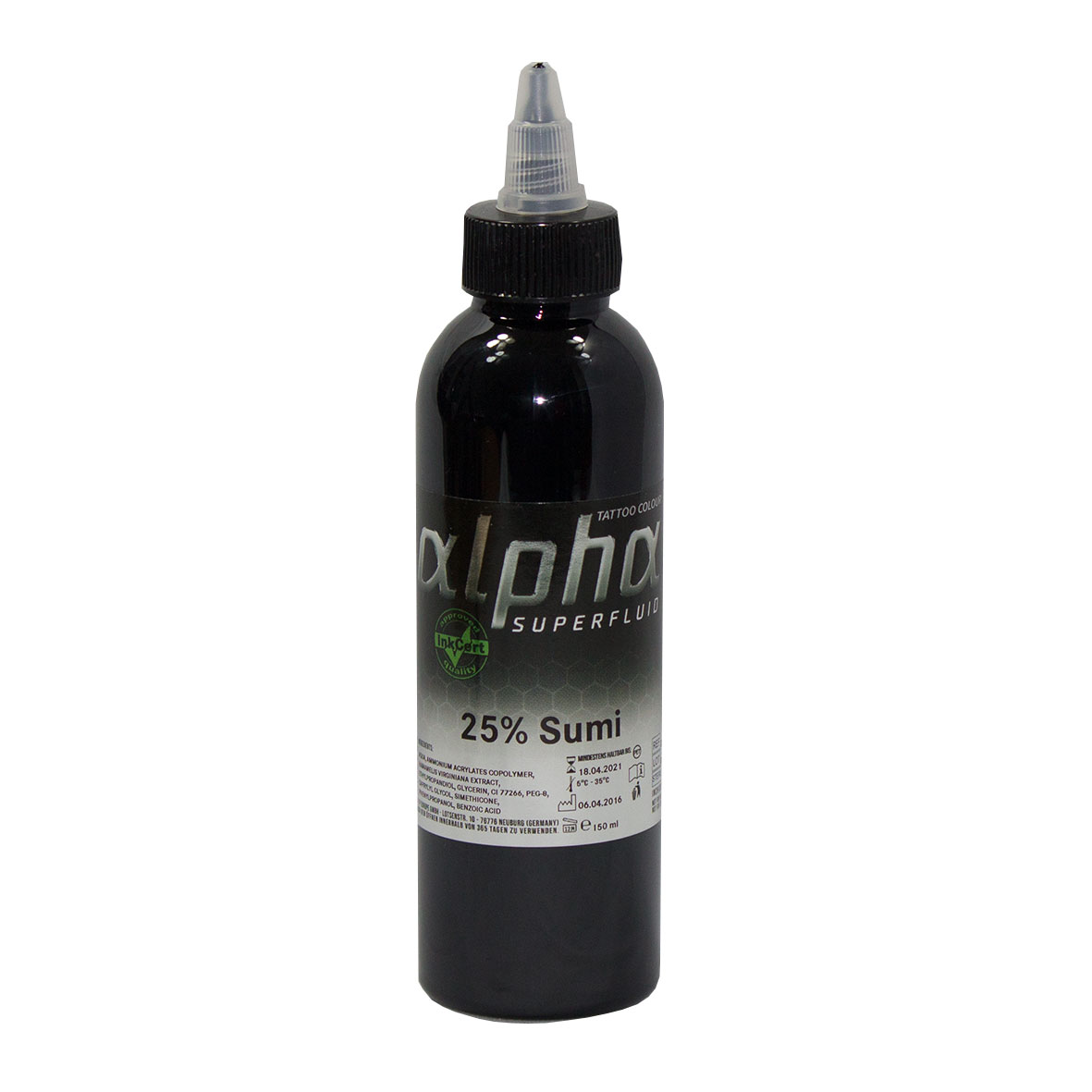 alpha SUPERFLUID 25% Sumi, 150 ml Tätowierfarbe